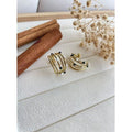Boucles avec perles Noir & Blanc