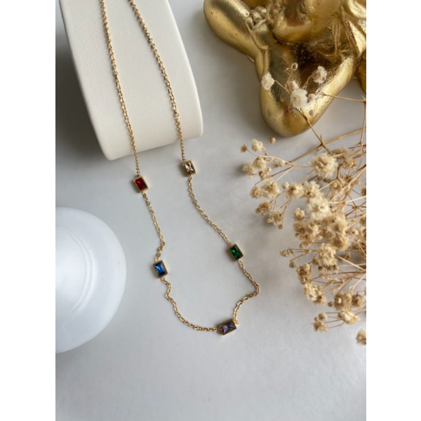 Collier 5 couleurs Rectangulaire