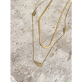 Collier double chaines à feuilles