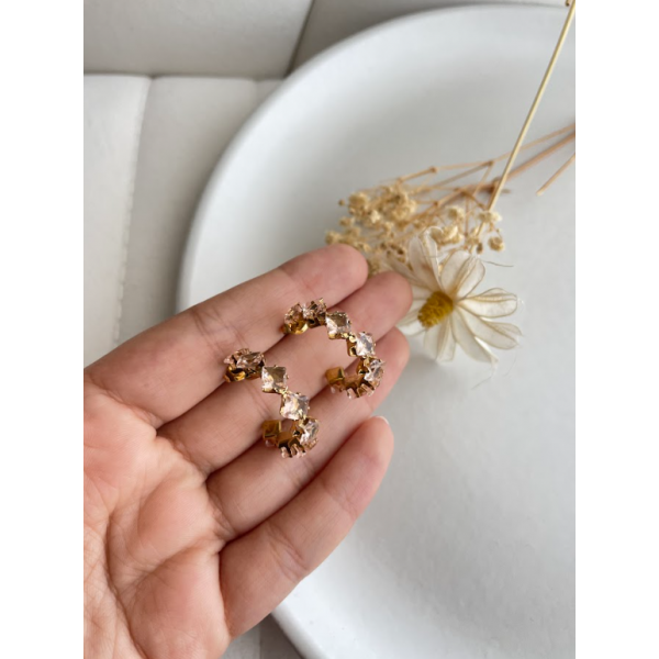 Créole avec strass Nude