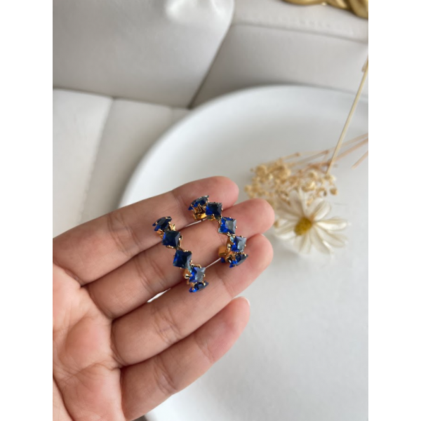 Créole avec strass Bleu