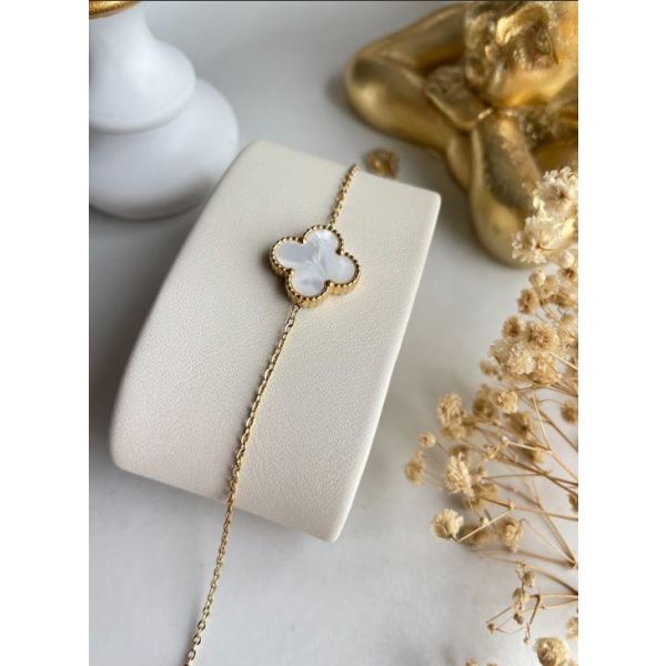 Bracelet Tréfle Blanc