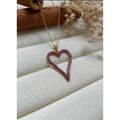 Collier Coeur Rose avec Strass