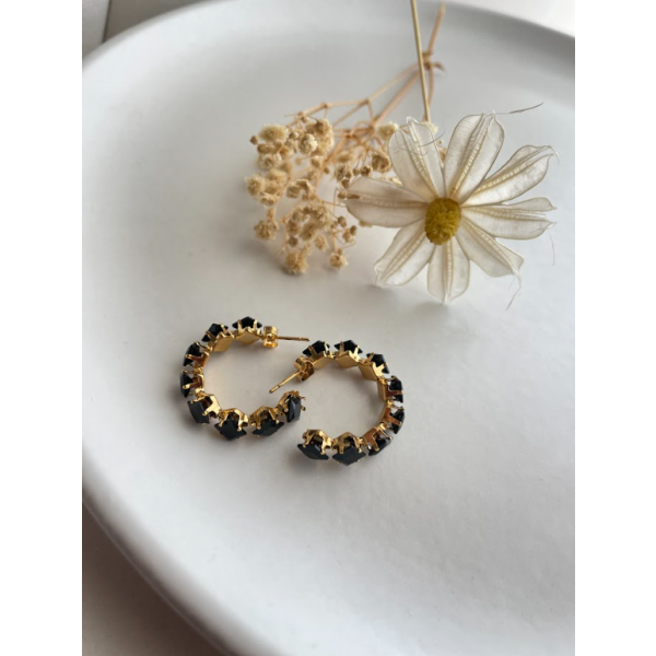 Créole avec strass Noir