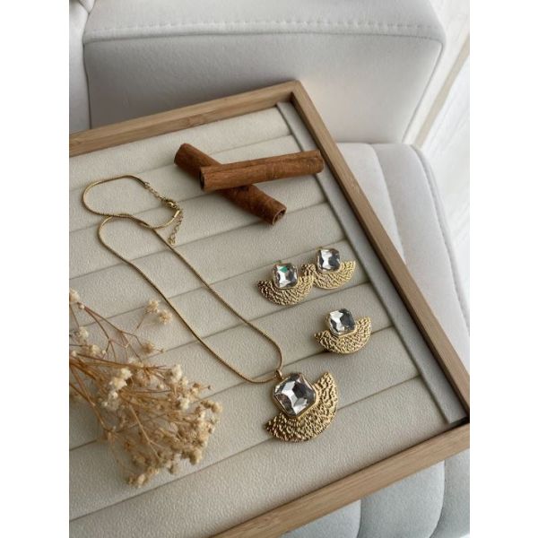 Parure Eventail avec cristal Argent