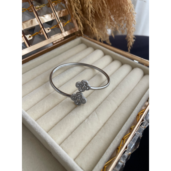 Gourmette Trèfle Argent