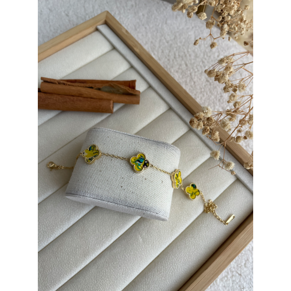 Bracelet Trèfle Jaune & Vert