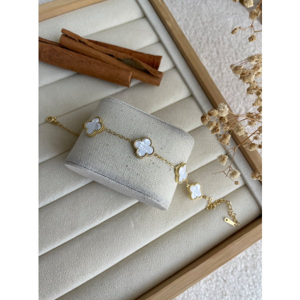 Bracelet Trèfle Blanc
