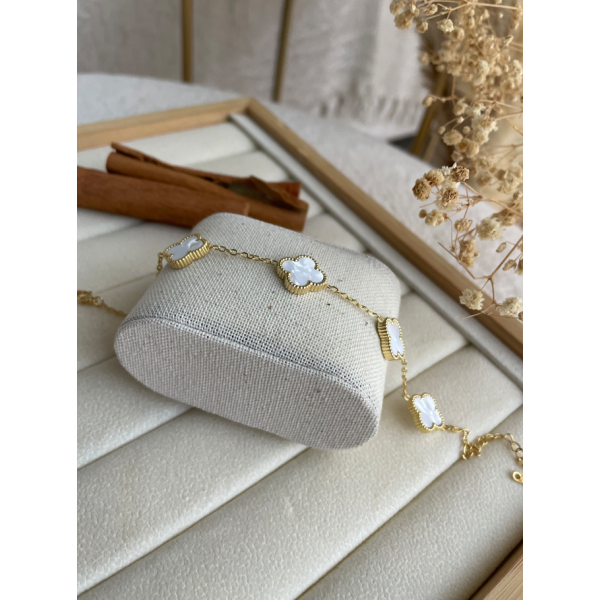 Bracelet Trèfle Blanc