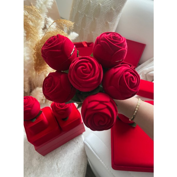 Boîte à bijoux en velours rouge