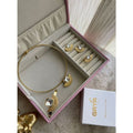 Parure Eventail Doré avec cristal Argent