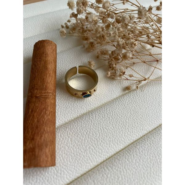 Bague mini-pierre bleue
