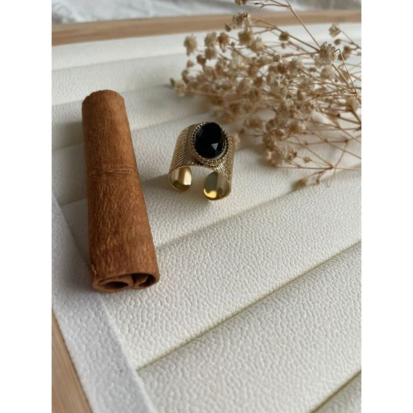 Bague pierre noire