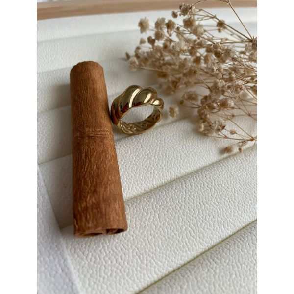 Bague jonc effet torsadé épais