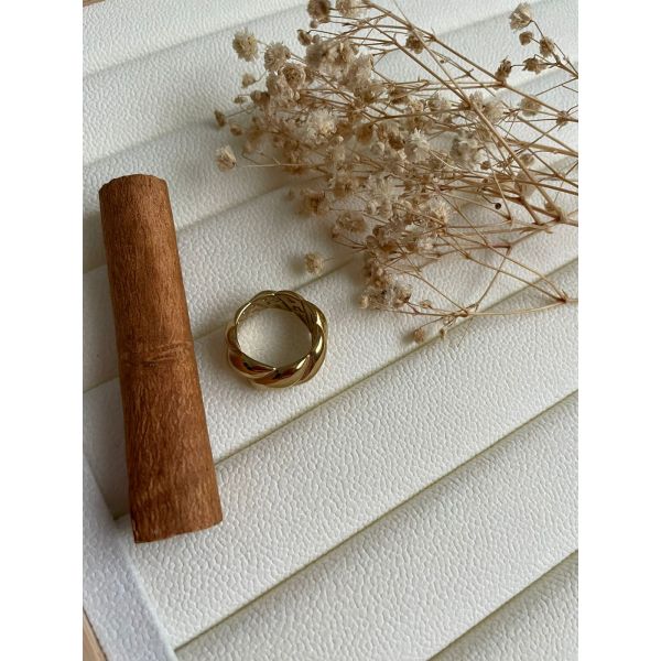 Bague jonc effet torsadé épais