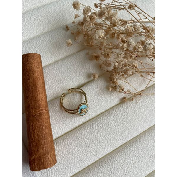 Bague serpent bleu turquoise