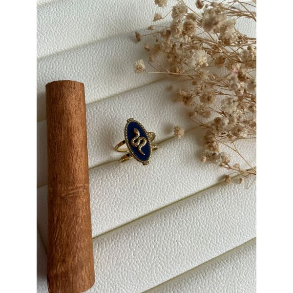 Bague serpent bleu