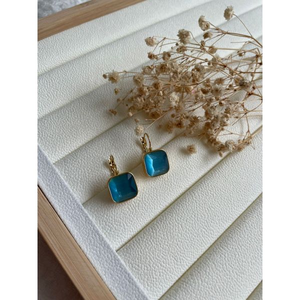 MINI BOUCLES D'OREILLES BLEU