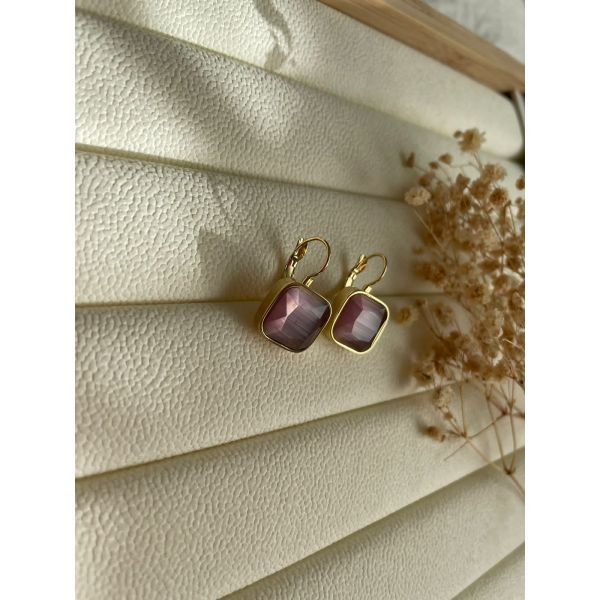 MINI BOUCLES D'OREILLES LILAS