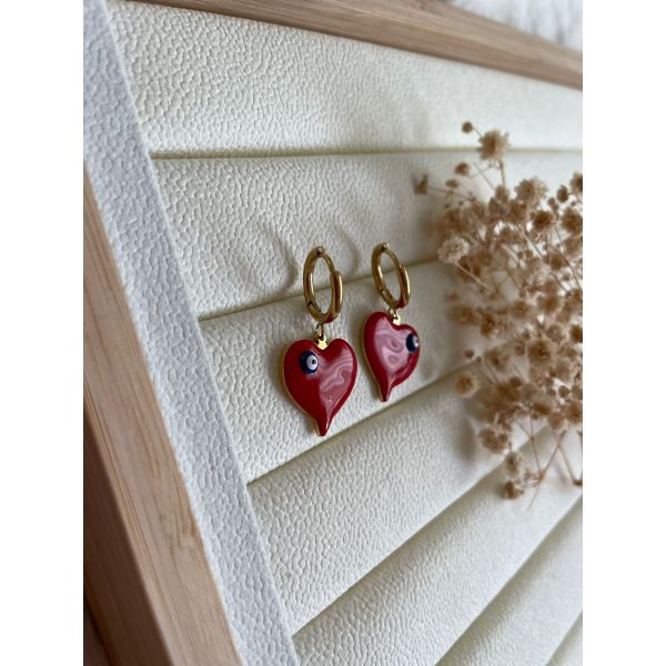 BOUCLES D’OREILLES AIN ROUGE