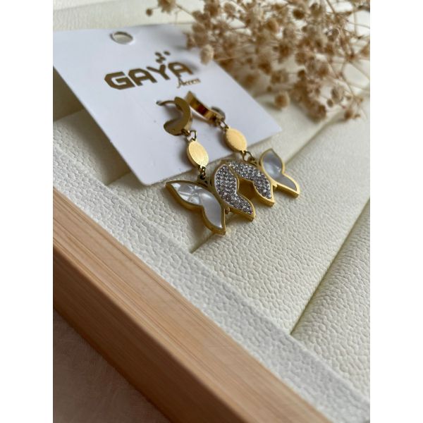 BOUCLES D’OREILLES PAPILLON EN BLANC