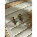 BOUCLES D’OREILLES COEUR BLEU