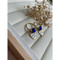 BOUCLE D'OREILLE PERLE BLEU