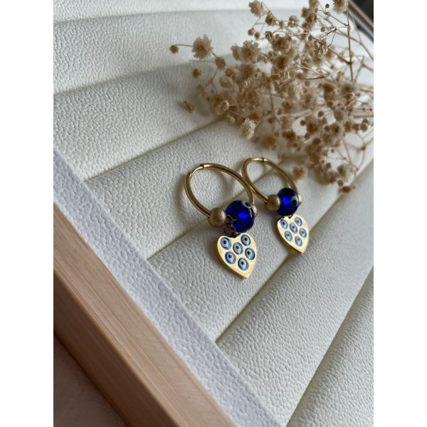 BOUCLE D'OREILLE PERLE BLEU