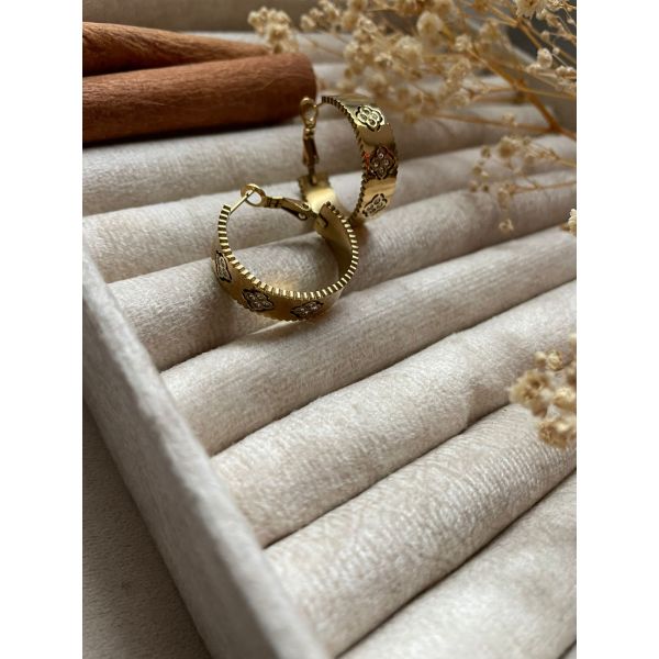 Boucles d'oreilles Tréfle strasse