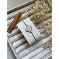 Bracelet trèfle plat rose et contour en zircons
