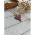 Collier coeur en strass rose