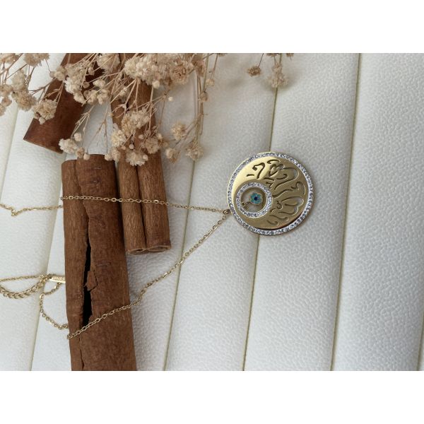 Collier "Mashallah" avec petite fleure
