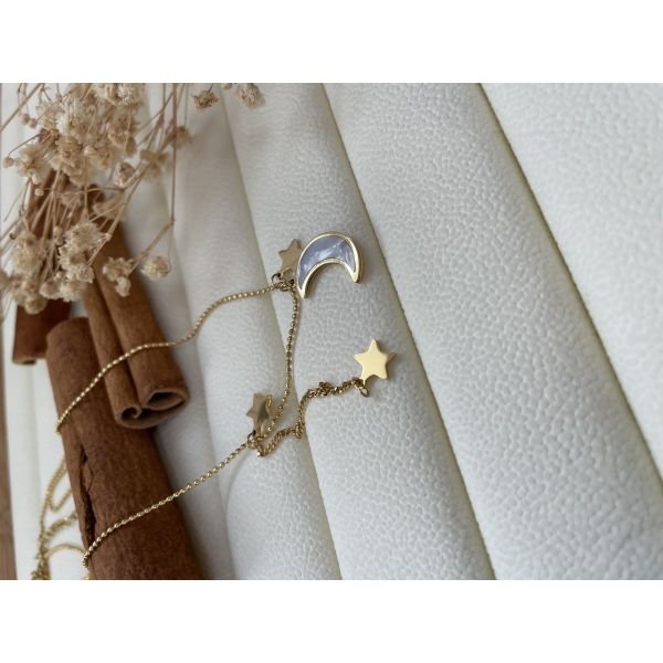 Collier lune et étoiles