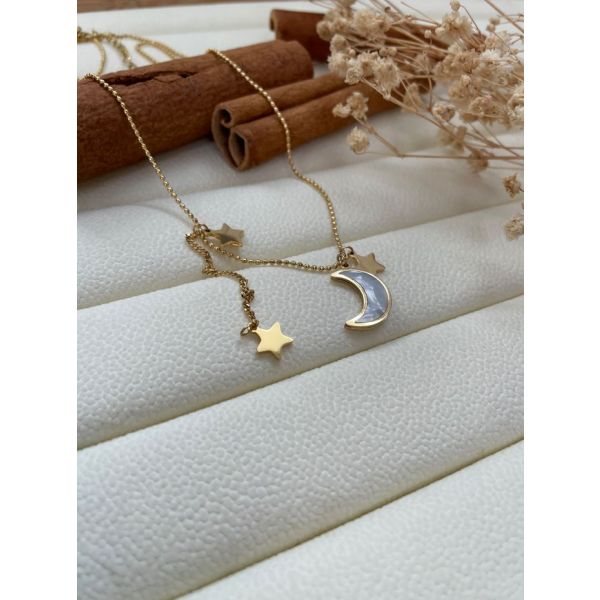 Collier lune et étoiles