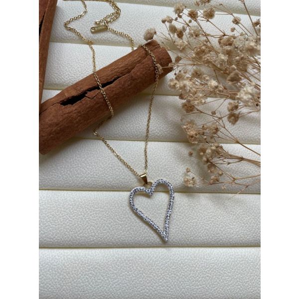 Collier coeur blanc