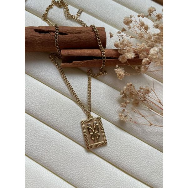 Collier livre papillon