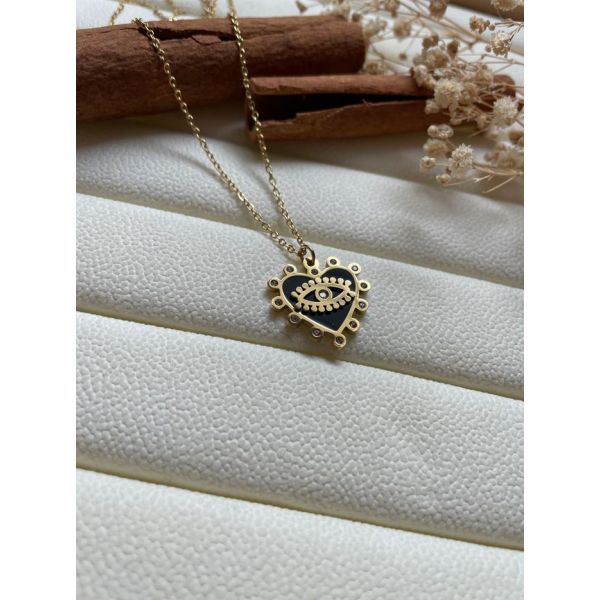 Collier oeil a breloque doré