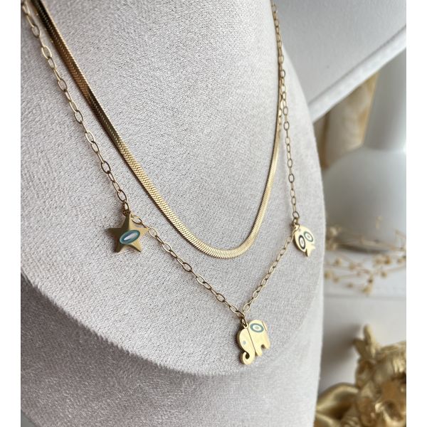 Collier Double Elephant