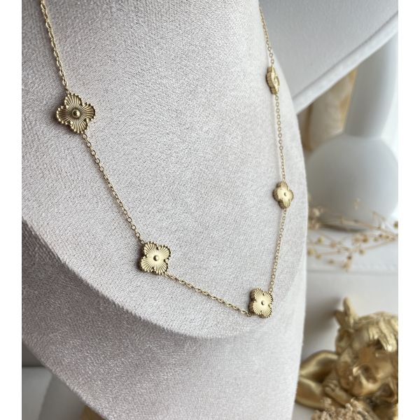 Collier 5 Tréfle Doré