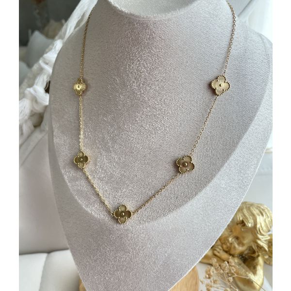 Collier 5 Tréfle Doré