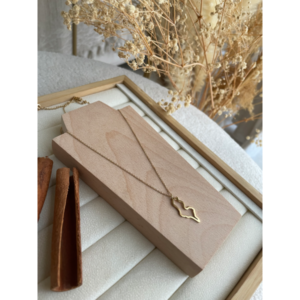 Collier pendentif avec contour de la Tunisie