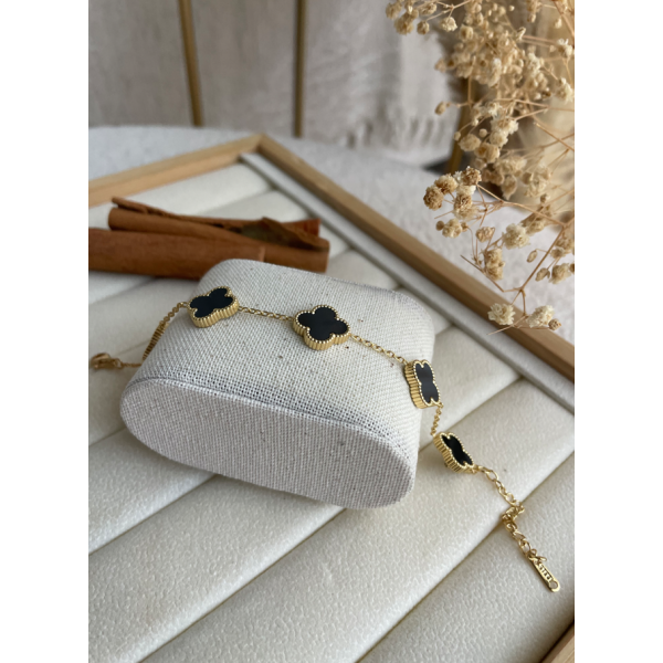 Bracelet Trèfle Noir