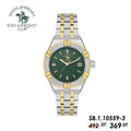 Montre Polo Santa Barbara Argent & Doré Fond Vert