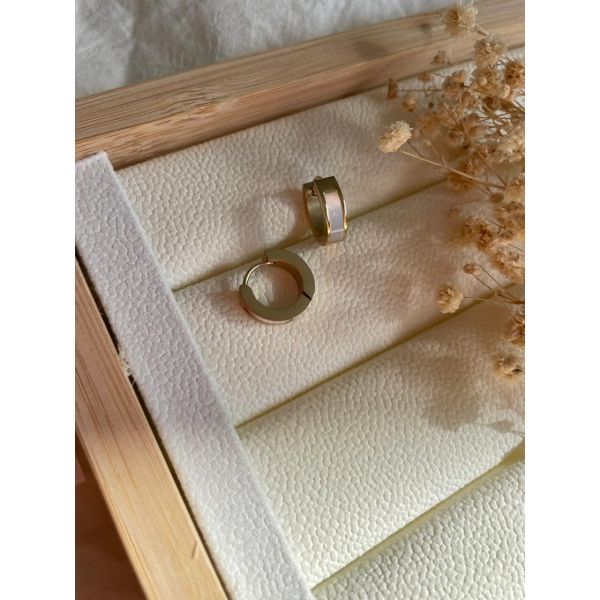 Mini Créoles Blanc & Doré