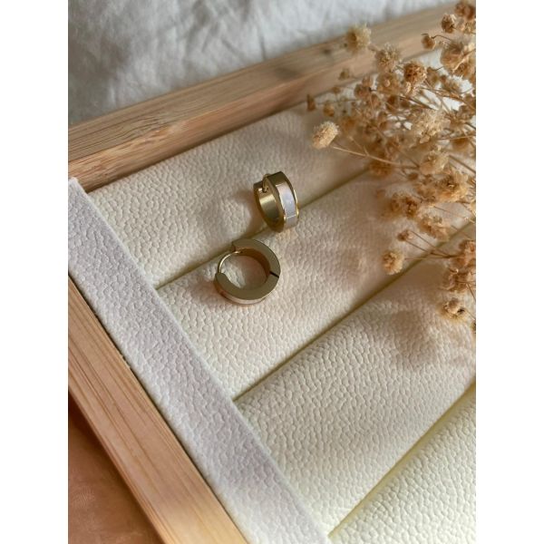 Mini Créoles Blanc & Doré