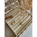Parure Trèfle avec Perle Blanche