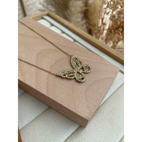 Collier Papillon Blanche