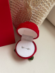 Boîte Bague Fleur en velours rouge