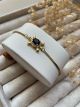 Bracelet tortue pierre bleue et contour en zircons