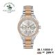 Montre Polo Santa Barbara Argent & Rose Gold Fond Vert